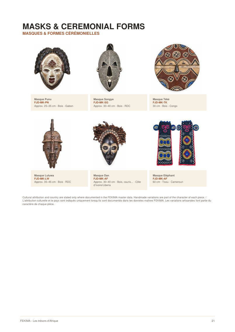 FEKIMA Masks - source catalogue page 21