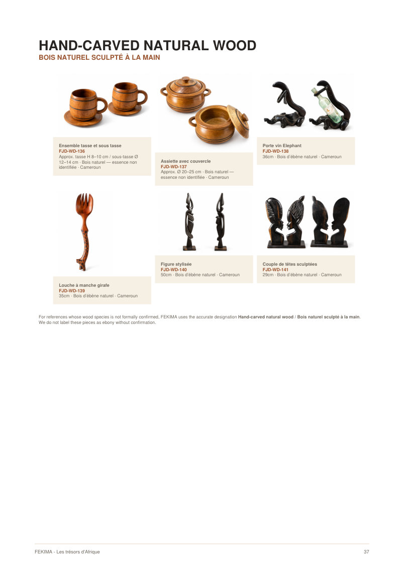 FEKIMA Natural Wood Objects - source catalogue page 37