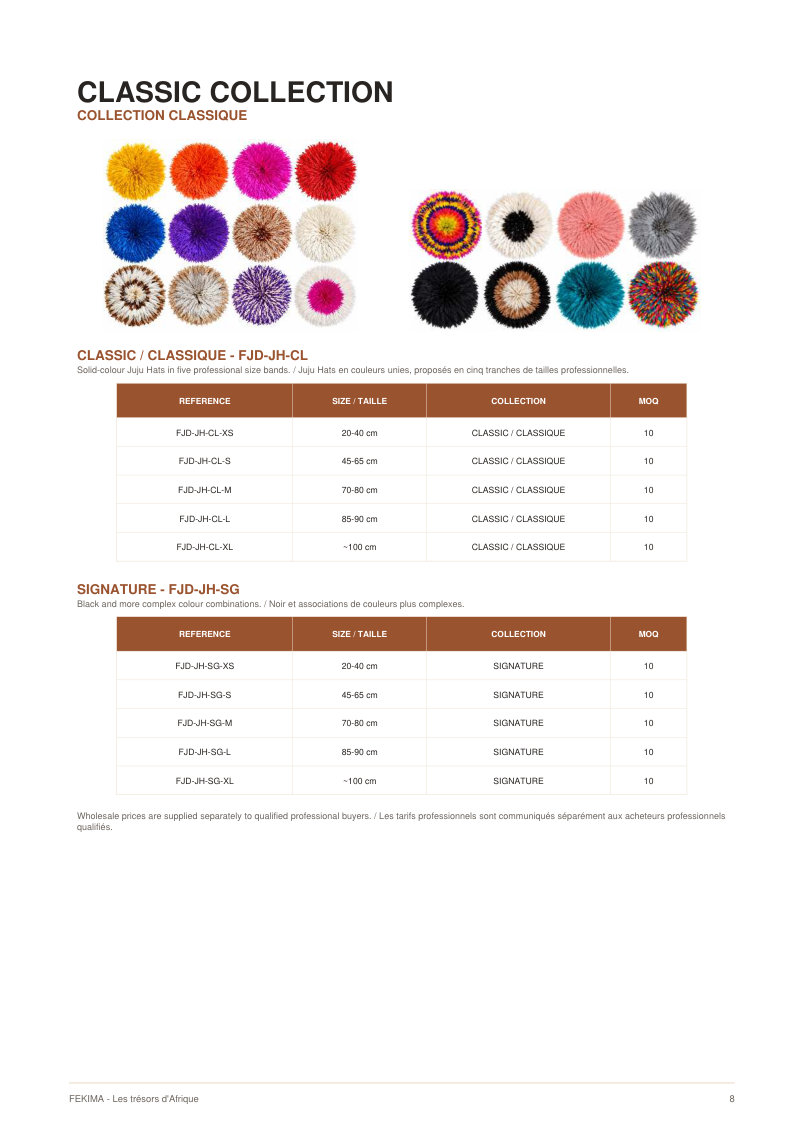 FEKIMA Juju Hats - source catalogue page 8