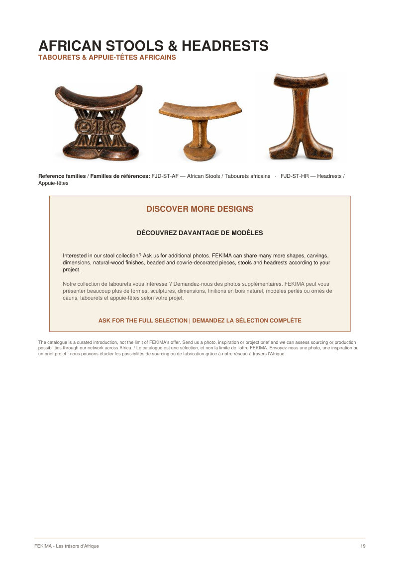 FEKIMA Stools & Furniture - source catalogue page 19